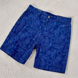 Men’s 32 Waist Vineyard Vines 9” Breaker Shorts Blue Nautical Design. NWT